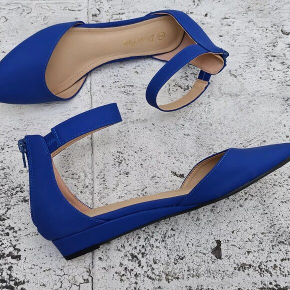 DREAM PAIRS Womens Sandal Low Wedge Ankle Strap Flats Shoes Size 8 - Picture 8 of 11